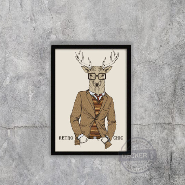 紳士掛畫 C款 - 復古動物掛畫 酒吧壁畫 清新掛飾 樹脂相框