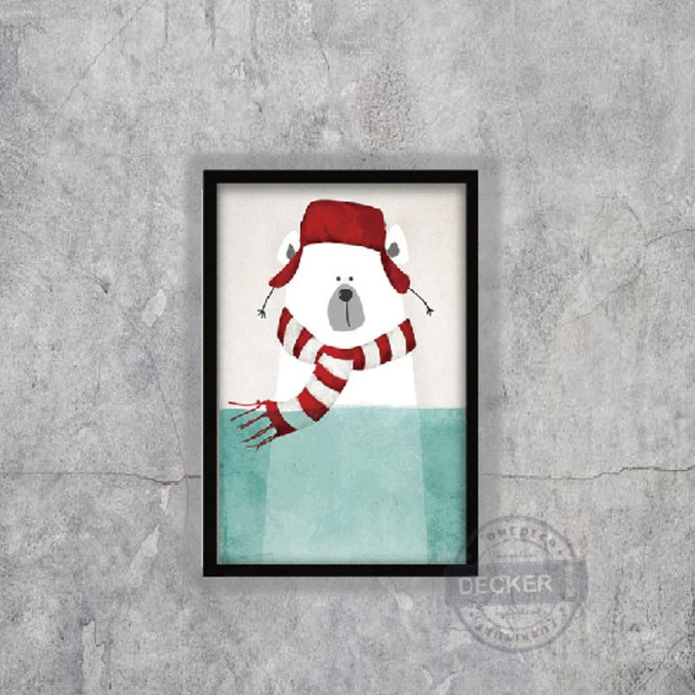 趣味清新掛畫 冰雪世界 G款 - 北歐風格空間 可愛動物家飾