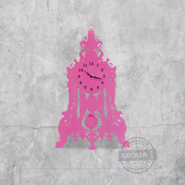 聖誕樹鐵鐘 (桃紅) - 北歐風家飾 鐘擺鐵鐘 歐式家居