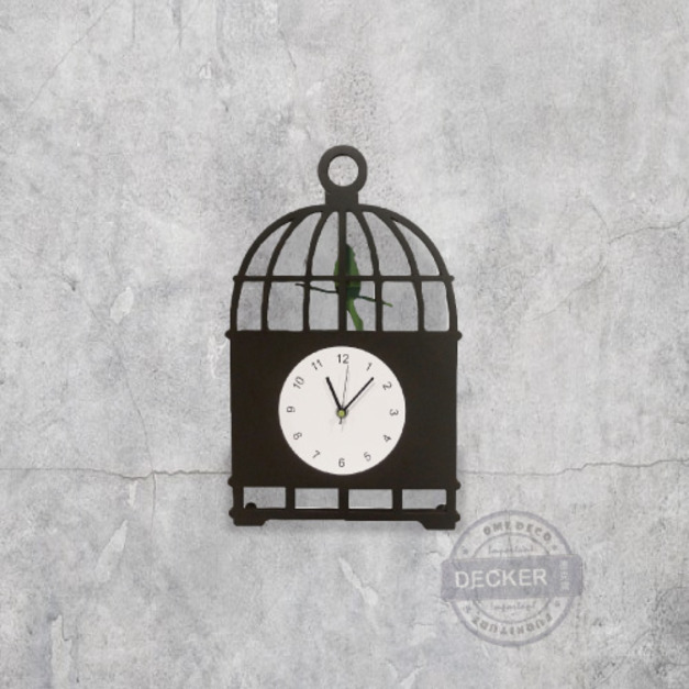 鳥籠掛鐘 (咖啡) - 創意設計家飾 小清新空間 鐘擺時鐘掛鐘