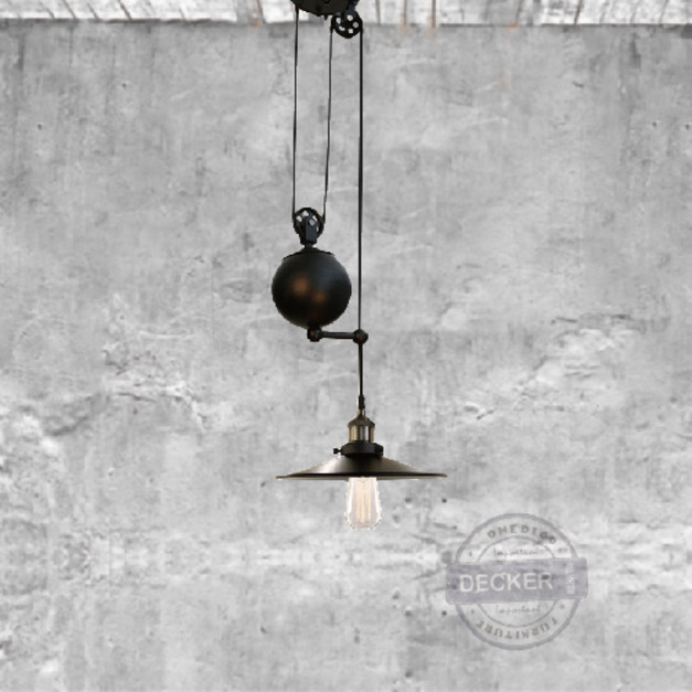 [特價] Loft工業風格 工業設計燈飾 滑輪吊燈 - 單頭