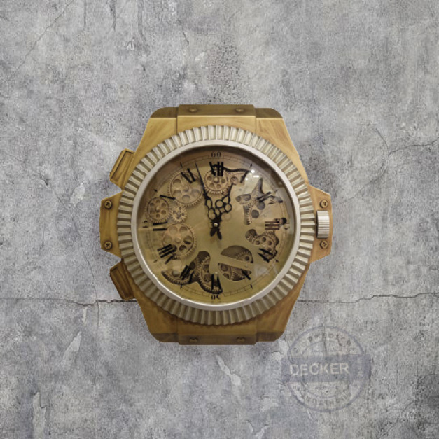 機械錶掛鐘 B款 (金) - Loft工業家飾 鏤空機芯 可動齒輪