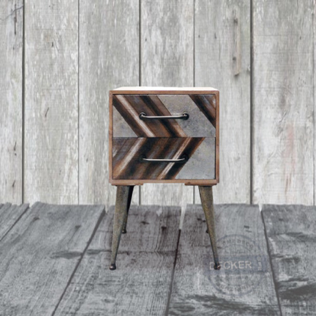 雷克高腳邊櫃 - Vintage仿舊工業風 復古美式 混合層次