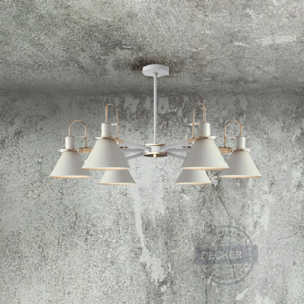 洛可可吸頂燈 六頭 (黑/白/蘋果綠) - 現代設計燈飾 厚實鐵件 古典藝術 金色鐵件