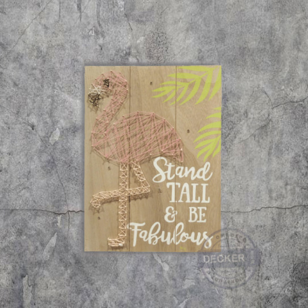  LED木板畫 紅鶴 - 北歐設計家飾 立體掛畫  