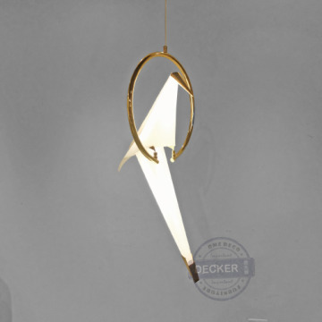 喜鵲吊燈 單 - 現代藝術燈飾 金色設計照明