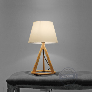 同心圓桌燈 - 北歐風設計燈飾 麻布曲柳木 實木檯燈 氣氛照明