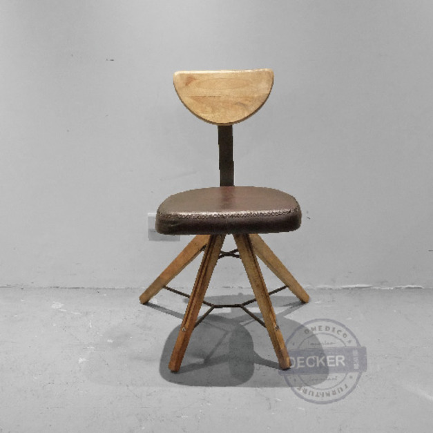 塔維餐椅 - 印度創意工業風 山羊皮革餐椅 幾何設計