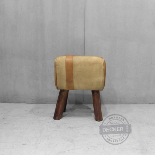 馬鞍矮凳 (土黃) - Loft工業風家具 老式復古 英倫古典