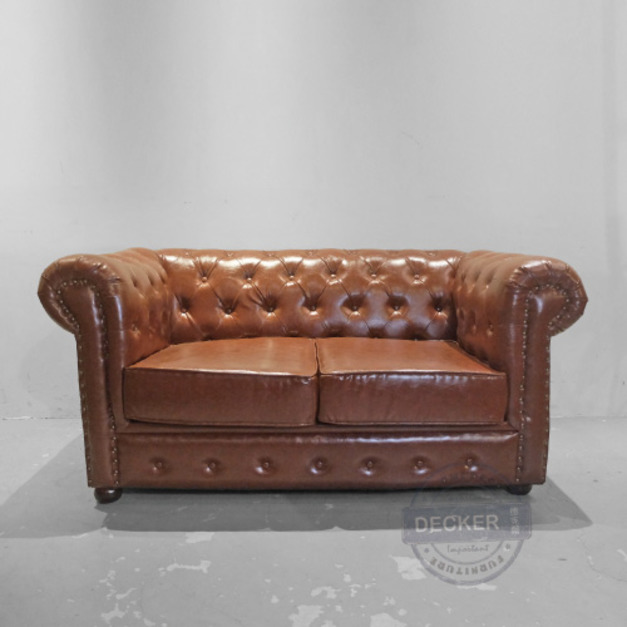 尼爾二人沙發 (紅棕) - Retro 英式浪漫 古典家具