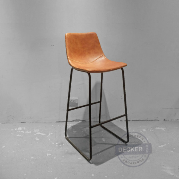 手套吧台椅 (淺咖) - Retro Style 復古工業設計家具 縫線軟墊