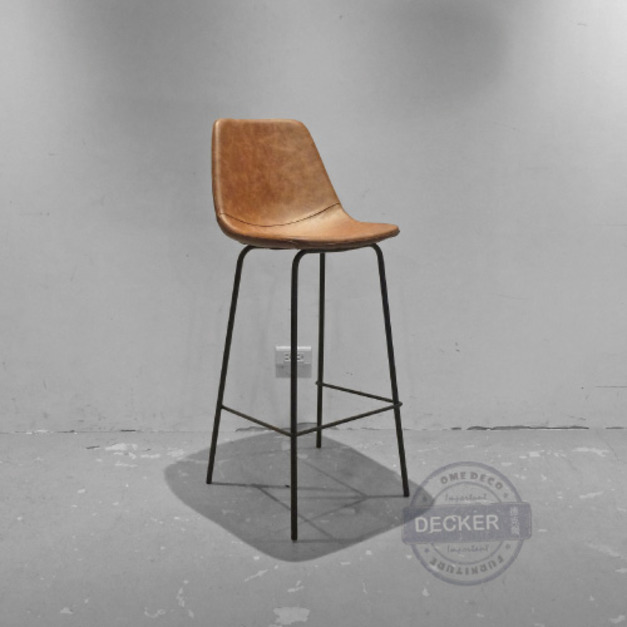 手套吧台椅 (深咖) - Loft工業風家具 簡約設計 皮革軟墊