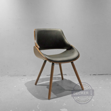 [Last] 莫克餐椅 (黑皮) - 北歐現代風格 摩登設計 曲木板