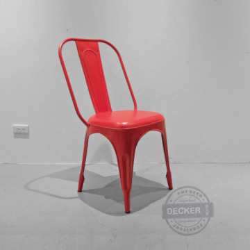 [特價] 印度Tolix鐵椅 (紅) - 印度工業家具 Loft仿舊復古
