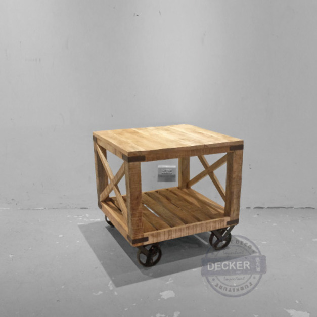交叉板車邊几 - Loft復古工業 重工業家具