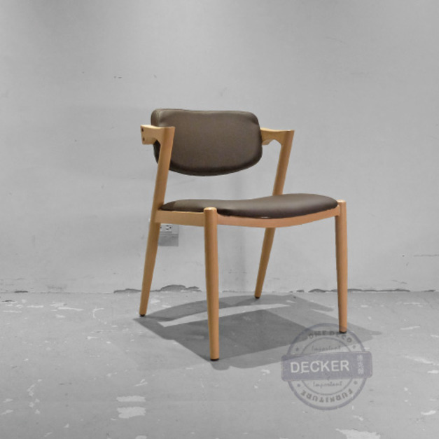 反拍餐椅 (鐵件原木色) - 經典北歐風設計 轉印鐵件餐椅