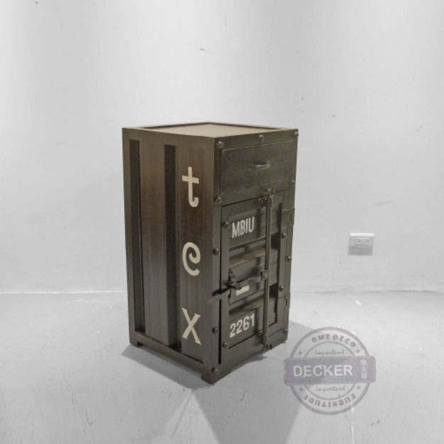 高版集裝箱邊櫃 (黑) - Loft重工業鐵櫃 工業風家具