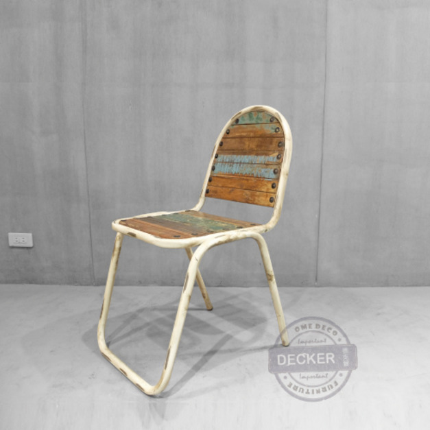 賽可餐椅 (白) - 印度工業風 Vintage海洋舊木