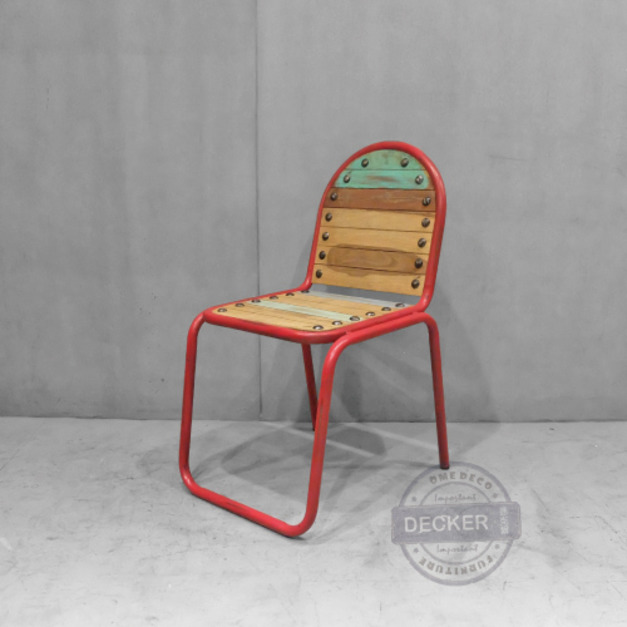 賽可餐椅 (紅) - 印度工業風 Vintage海洋舊木