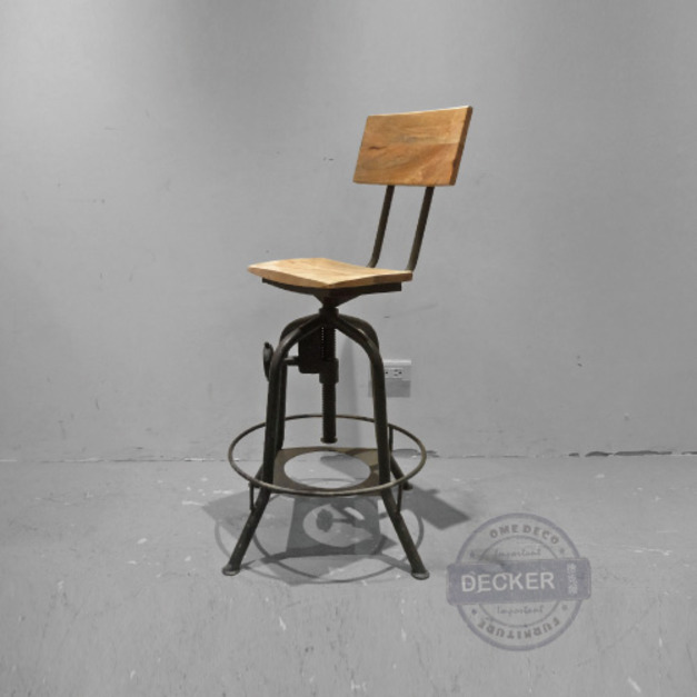 [Last] 工業風家具 印度進口 旋轉升降吧台椅 D款