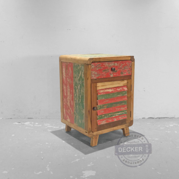 [Last] 海洋風格設計 柚木彩繪 利馬百葉邊櫃