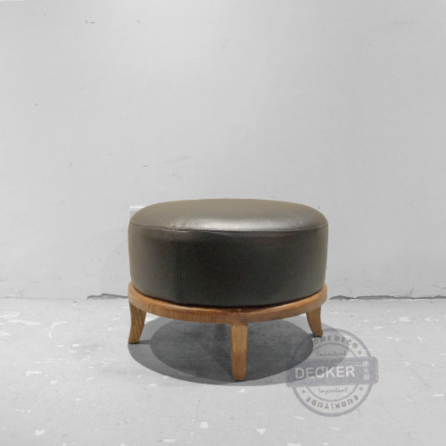 泡芙圓皮凳 - 老式復古設計 簡約矮凳腳凳 質感家俱