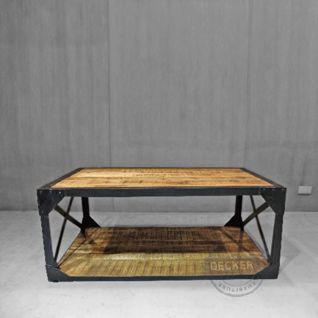 鉚釘交叉茶几 - 工業風家具 印度製造 設計邊几