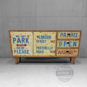 [Last] 拉爾收納櫃 矮版 - 彩色工業風家具 彩繪實木邊櫃