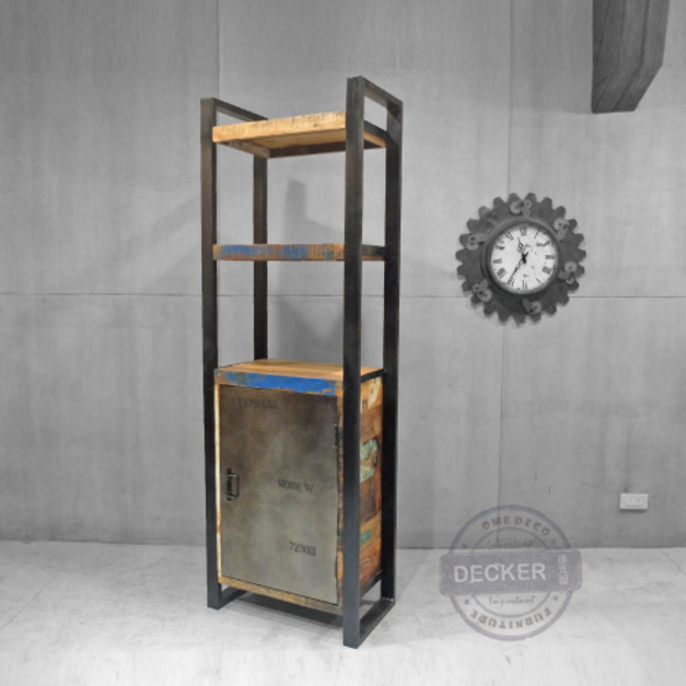 沃特收納櫃 帶門雙層 - 回收木工業風 海洋木頭