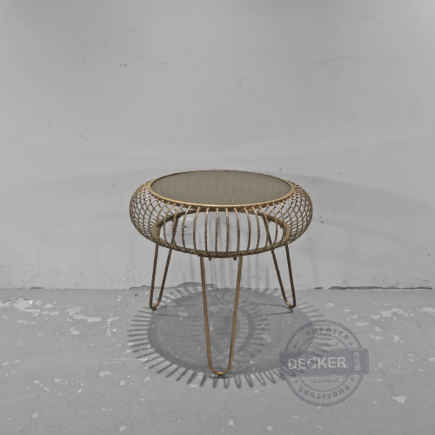 暮鼓邊几 - 古典雕花鐵件 鏡面茶几 老式空間