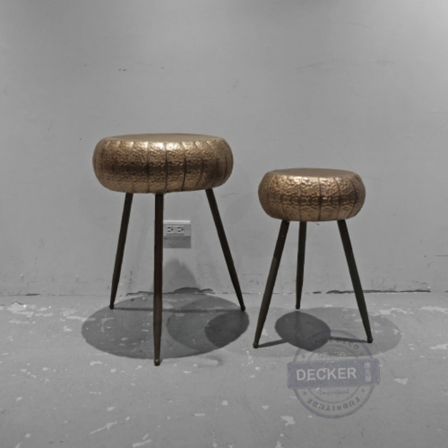 敲打茶几 - 老式復古 金屬設計家具 兩件式小桌