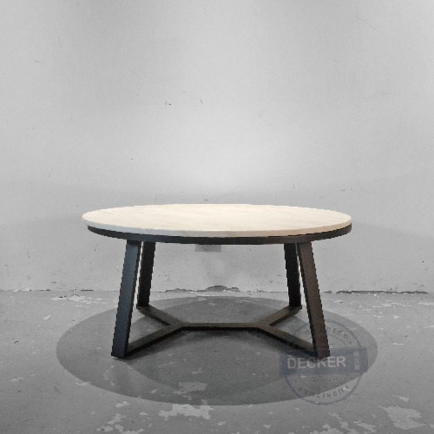 理塔茶几 90cm (黑) - 大理石家具 設計茶几 磨砂鐵腳