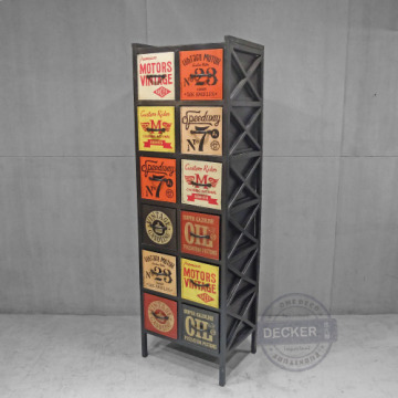 [特價] 彩色工業風 Loft家具 老式復古 鐵牌收納櫃 - 高12抽