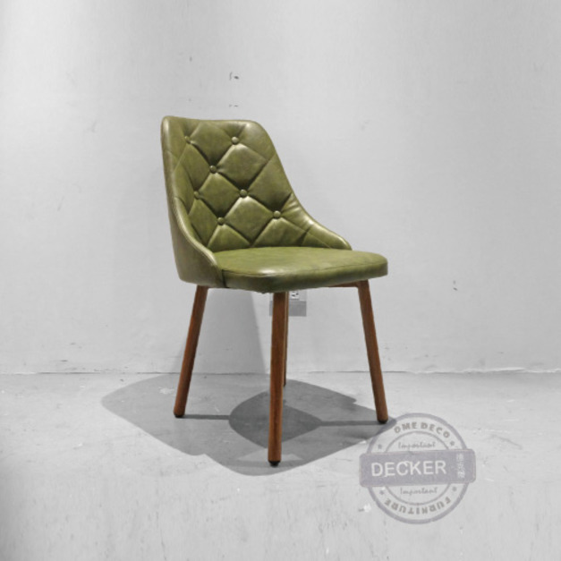 喬瑟夫餐椅 (格紋綠) - 北歐設計 潮流復古家具 厚實皮革