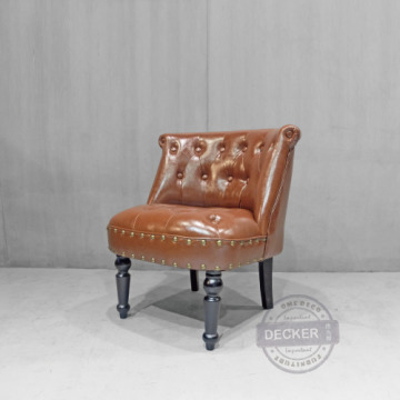 艾爾特沙發 (咖啡) - 英倫古典風 鉚釘皮革 老式復古