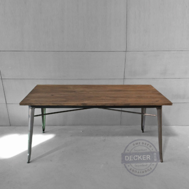 Tolix實木長桌 160cm - Vintage法式復古工業風家具 經典工業風餐桌