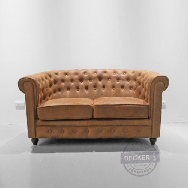 馬芬雙人沙發 (麂皮絨) - 英倫風格 Vintage復古風情