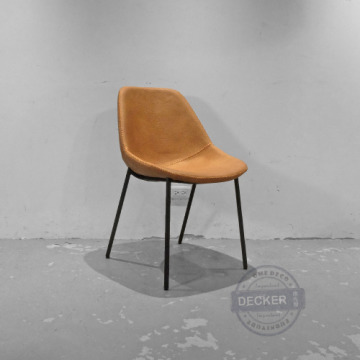 [Last] 雷特餐椅 (淺咖) - Loft老式設計 質感皮墊 交叉縫線