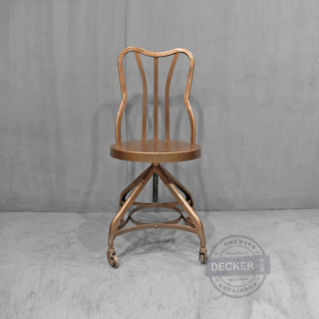 [Last] 索爾滾輪鐵椅 (黑/銅/銀) - Vintage工業家具 絕版美品