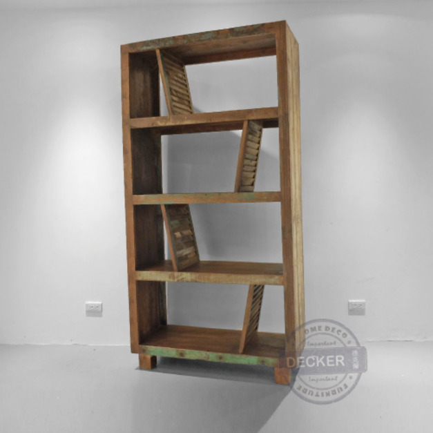 緋爾百葉書架 - 工業回收木風格 印度創意工業