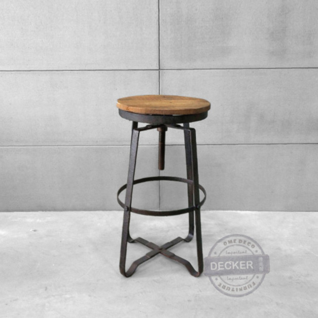 X升降吧台椅 - 工業風家具 老榆木 鏽鐵設計