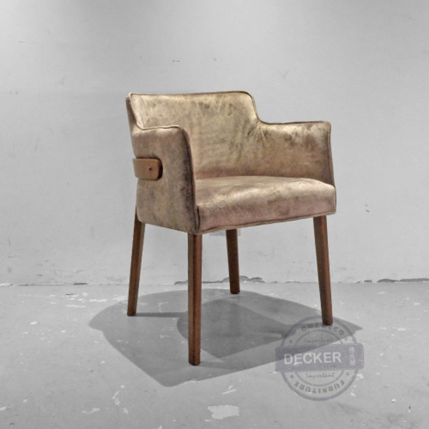 布查餐椅 - 北歐設計家具 舒適絨布餐椅 溫暖實木