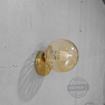 古沐壁燈 大/小 (琥珀) - 奢華金色設計燈飾 條紋玻璃 設計照明