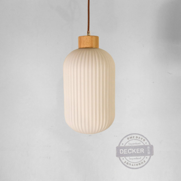 摺果吊燈 B款 - 老式復古吊燈 摺紙藝術 奶白玻璃