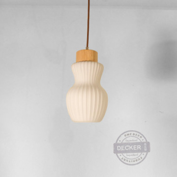 摺果吊燈 C款 - 老式復古吊燈 摺紙藝術 奶白玻璃