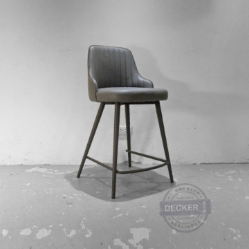 喬伊中島吧椅 60cm (灰) - 舒適皮革軟墊 中島把台 歐風家具