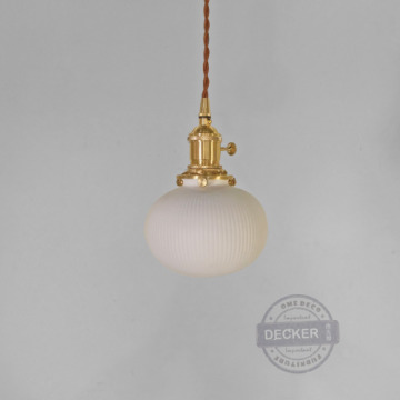 林果吊燈 A款 - 陶瓷藝術燈罩 黃銅開關 老式復古