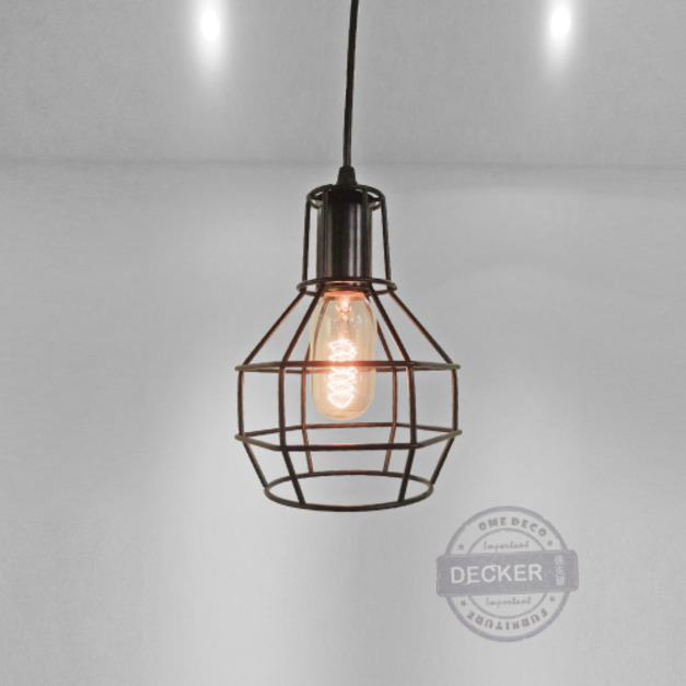 車庫吊燈 (黑/銀) - 簡約工業設計 鐵網燈飾 倉庫藝術