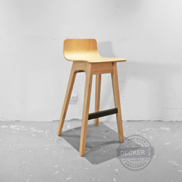 朗格吧台椅 (原木色) - 北歐風實木風格 低背簡約設計 73cm