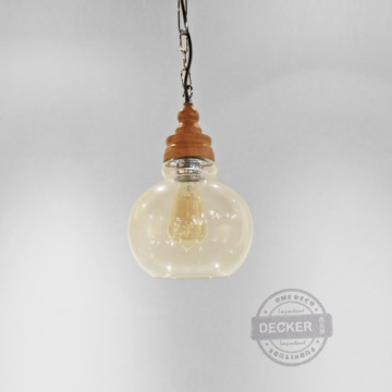 木趣吊燈 B款 (透/琥珀/煙燻) - Nordic北歐風格 北歐木紋燈飾